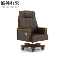 Guangdong high-end new Chinese style supporting office furniture Boss chair President chair office chair Daquan leather solid wood