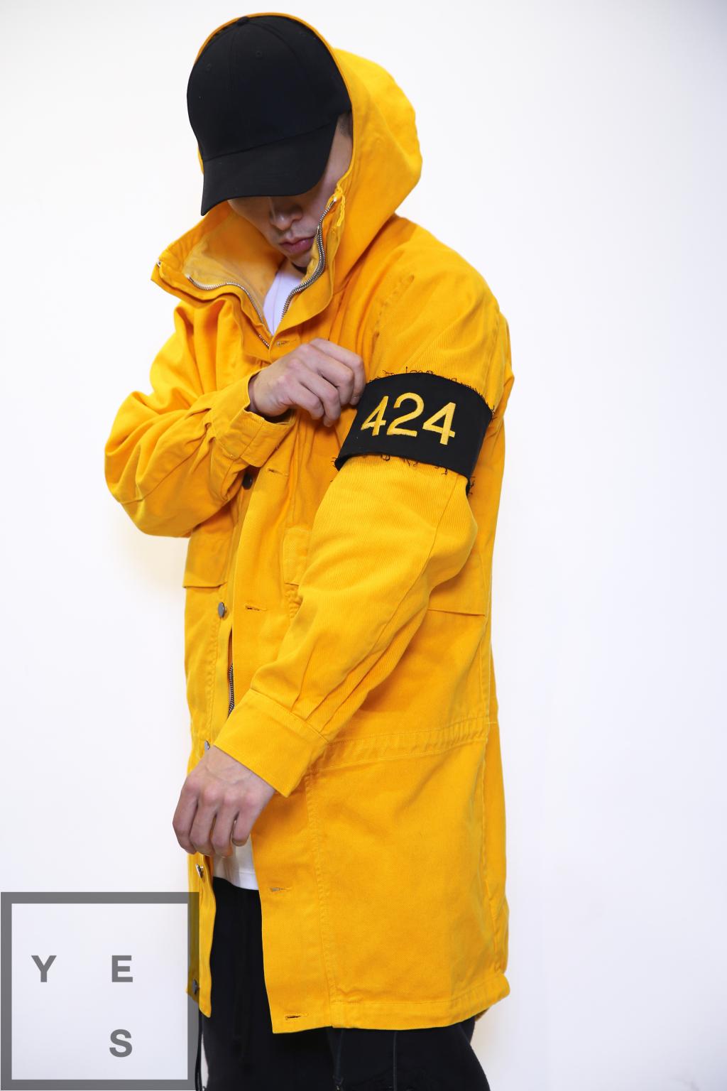 424 yellow denim parka