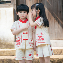 Childrens ancient clothes Hanfu boyscountry school uniforms for elementary school students performance of childrens disciples child gauge girl recite the performance costumes