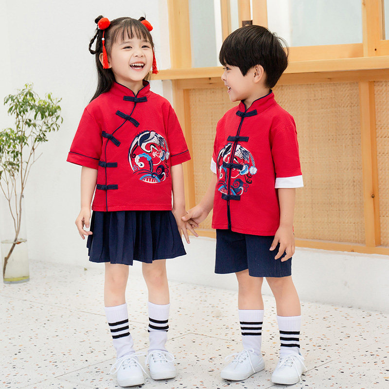Children's ancient costumes Han clothes Hyeongfu National schoolboy girls'primary school boys' performance clothes for the opening of the pen and the costumes