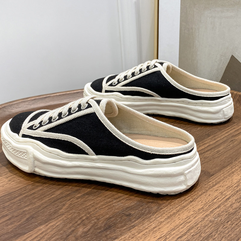 Baotou Half slippers female outwear 2021 Summer new casual None followed by lazy person flat plain sailing shoes Ins tide 