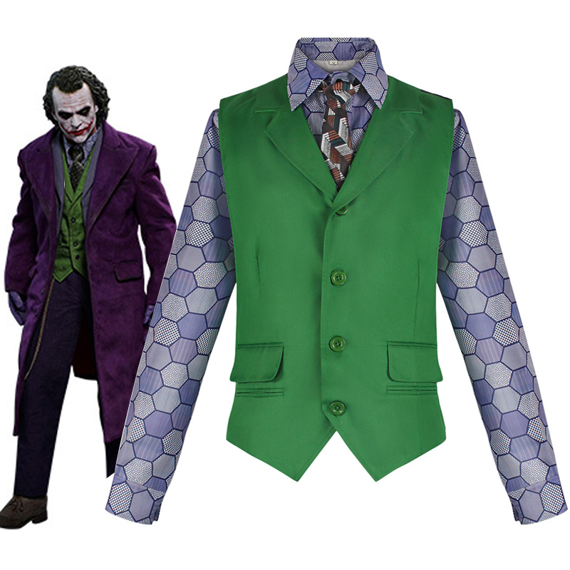 Batman Dark Knight Heath Ledger Joker Shirt Vest Cosplay Costume Performance Costume Halloween Batman Dark Knight Heath Ledger Joker Shirt Vest Cosplay Costume Performance Costume Halloween