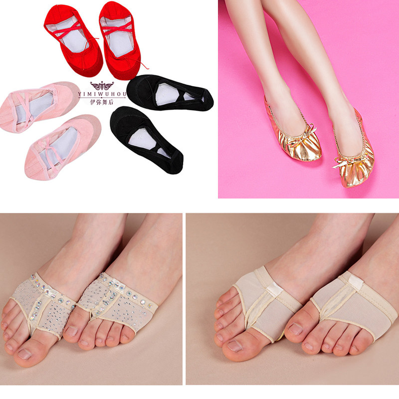 Belly dance shoes Shoes Practice Shoes Soft Bottom Bungge Beginners Indian Dance Shoes Half Sole Sleeve Dancing Shoes Socks Golden Cat Paw Shoes