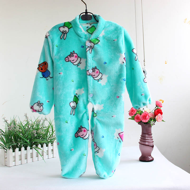 1-2-3 tuổi bé trai và bé gái flannel jumpsuit chống đá là mùa thu đông đồ bơi cho bé