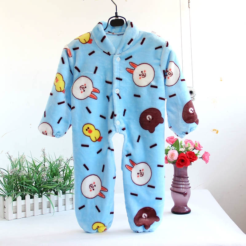 1-2-3 tuổi bé trai và bé gái flannel jumpsuit chống đá là mùa thu đông