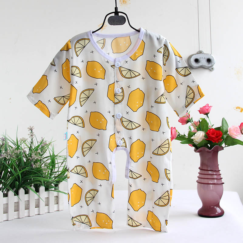 Bé cotton lụa dài tay áo onesies bé quần áo cotton nhân tạo sơ sinh cotton trẻ em của đồ ngủ romper 0-2 tuổi