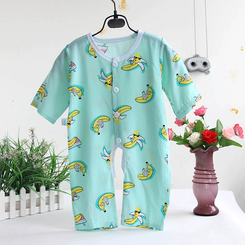 Bé cotton lụa dài tay áo onesies bé quần áo cotton nhân tạo sơ sinh cotton trẻ em của đồ ngủ romper 0-2 tuổi