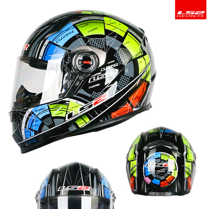 LS2 full helmet electric vehicle locomotive helmet sports car racing helmet anti-fog four seasons locomotive kart FF358