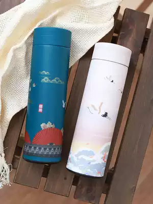 Chinese style thermos creative national tide retro style stainless steel water cup men and women make tea with filter portable cup