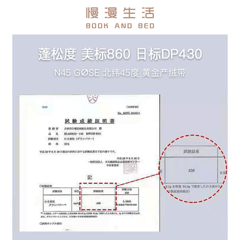 慢漫 N45北緯45度98白鵝絨被羽絨被1支皮馬棉日本羽絨被蓬鬆度