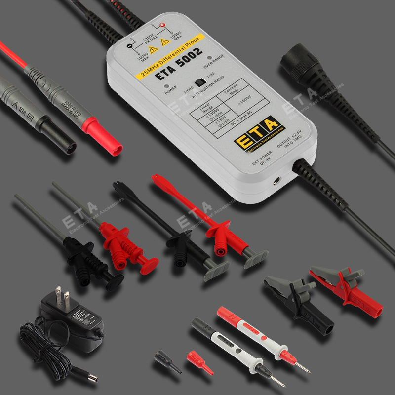 ETA ETA5002 25MHz 1300V oscilloscope differential monitor 220V mains high voltage isolation test rod