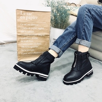 Star same leather Joker Martin boots female 2020 Autumn Winter tide women boots European and American style thick-soled boots