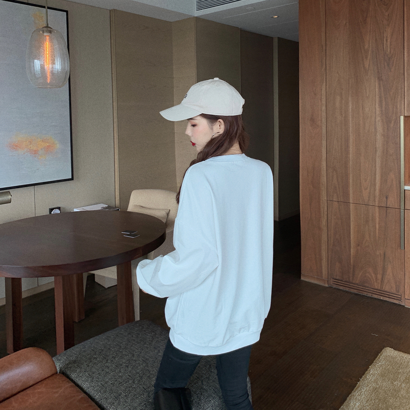 VK旗艦店 韓國風寬鬆顯瘦慵懶心形長袖上衣
