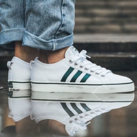 ADIDAS clover giày nam NIZZA màu trắng xanh cổ điển đôi giày vải đôi giày thông thường CQ 2328 CQ 2327 giày the thao nam chính hãng