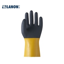 Lanwave U100PVC oil resistant gloves anti-wear and abrasion-proof flocking gloves