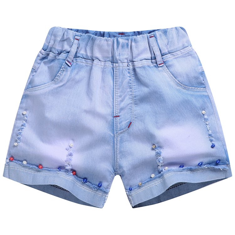 Cô gái quần short denim 2018 trẻ em mùa hè của quần 3-5-7-9-11 tuổi lớn trẻ em 13 cô gái mỏng quần trẻ em