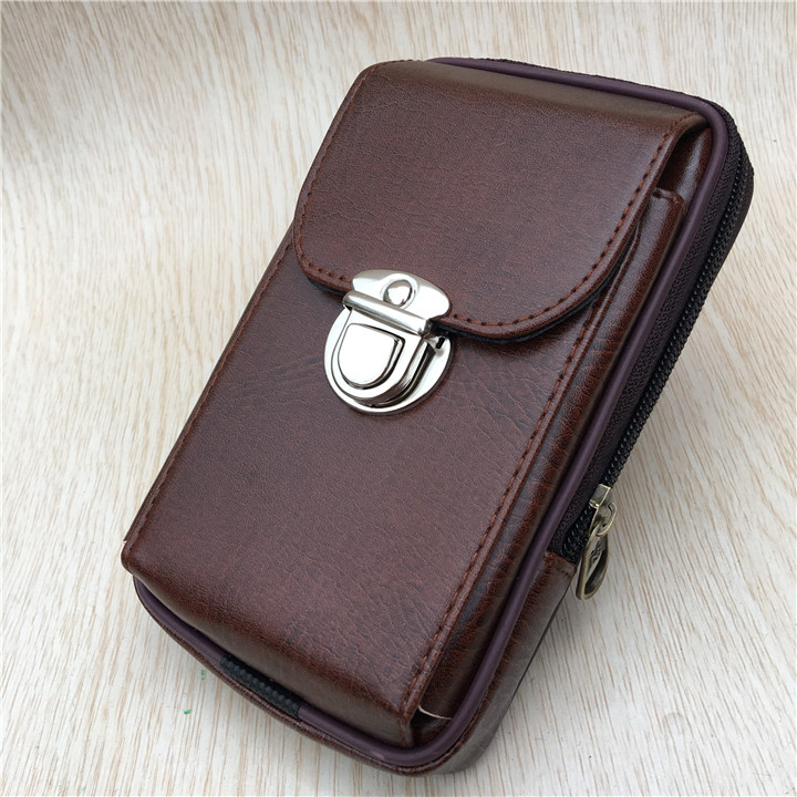 Đàn ông đeo đai mặt cắt túi vải điện thoại di động ví 5,5 inch 6 inch đa chức năng ngoài trời ví tiền cũ túi đeo nữ