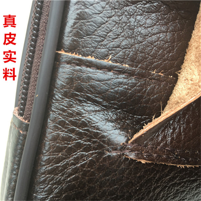 Da đa chức năng thể thao ngoài trời nam ba dây kéo da Túi điện thoại di động túi dọc túi đeo chéo da