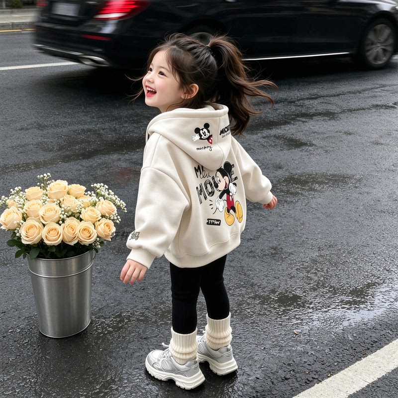 Cartoon Mickey Fleece Sweatshirt for Boys and Girls, Autumn and Winter Clothing, 2026 New Style, Stylish Pullover for Children, Warm Top Cartoon Mickey Fleece Sweatshirt for Boys and Girls, Autumn and Winter Clothing, 2026 New Style, Stylish Pullover for Children, Warm Top