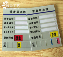 Emergency degree of operation shutdown Maintenance Waiting equipment name number Responsibility identification card