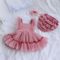 One-year-old baby dress one-year-old baby princess dress Lolita tutu skirt rabbit skirt dress for girls