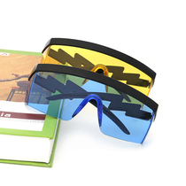 New eyebrow windproof dust sunglasses multi-color lens riding sports big frame splash sun glasses