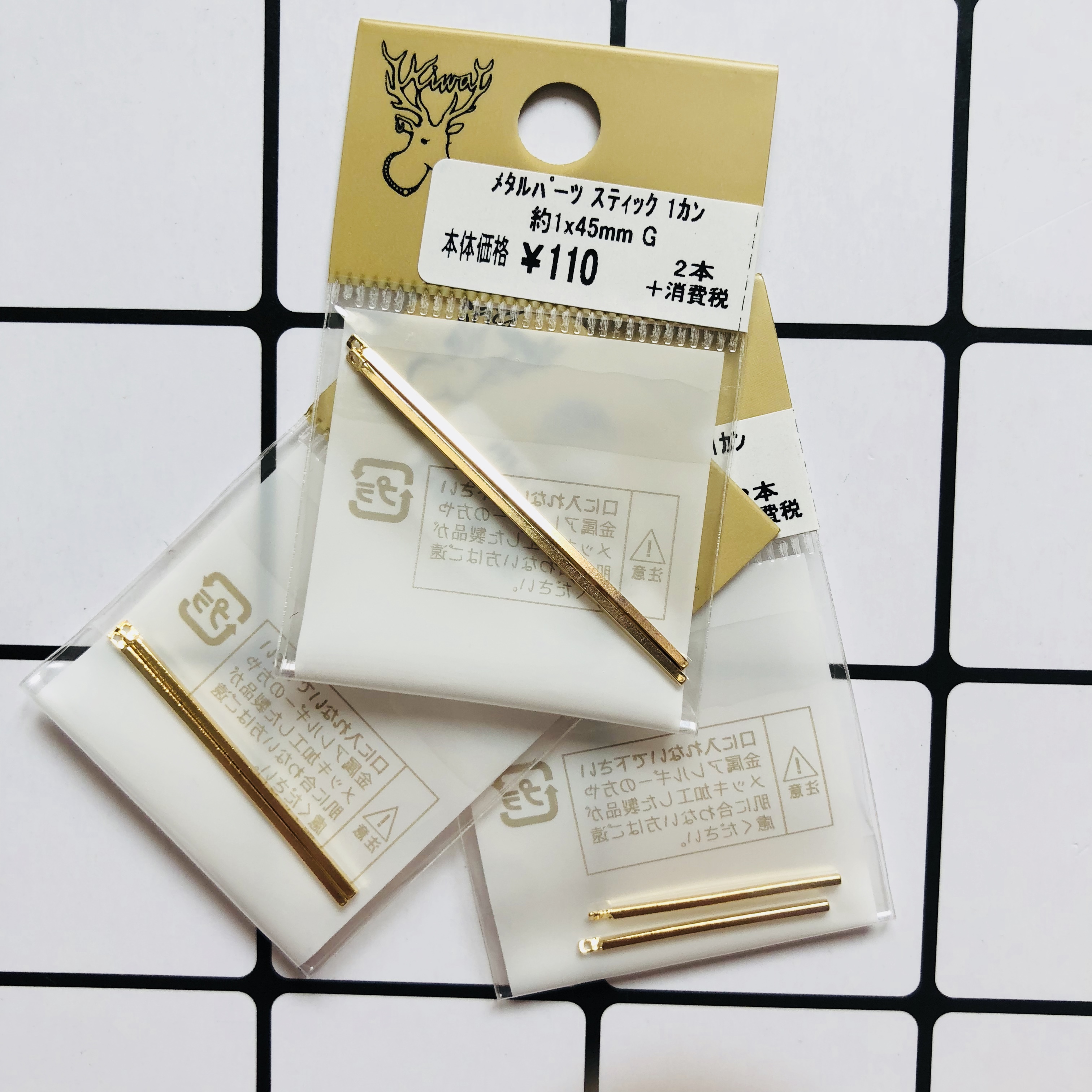 Shun Feng Spot Japan Expensive and kiwa1mm Metal Bar Metal strips Single-hole pendant earrings Diy accessories