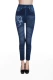 Dàn quần cạp cao cotton dày giả denim lily trắng in ngoài mặc quần legging co giãn chân quần mỏng - Khởi động cắt