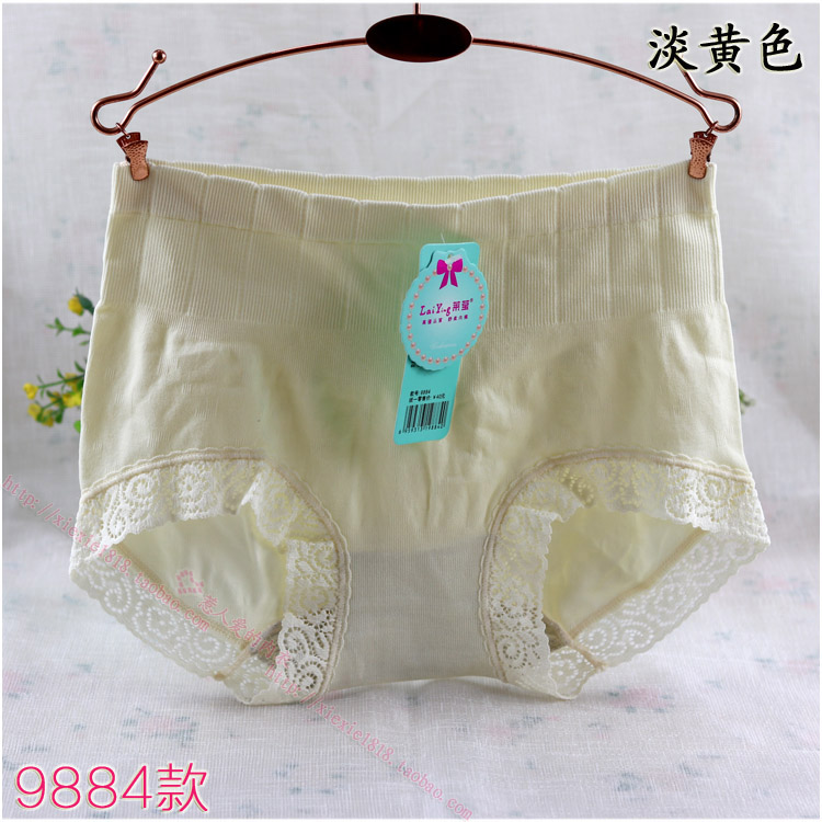 4 包邮 Lai Ying nữ thoải mái liền mạch cotton cao eo bụng không có dấu vết hông đồ lót cotton tam giác 9884 quan lot nu