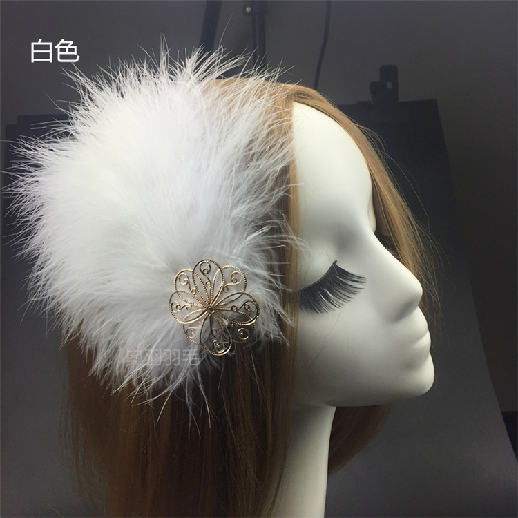 Vintage lông vương miện cô dâu vương miện lông phụ kiện tóc clip clip lông trâm chụp ảnh cưới sân khấu hiệu suất dây buộc tóc đẹp