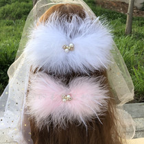 Feather headdress bridal headdress beautiful beaded edge clip floral headdress wedding accessories flower hairclip feather hair accessories