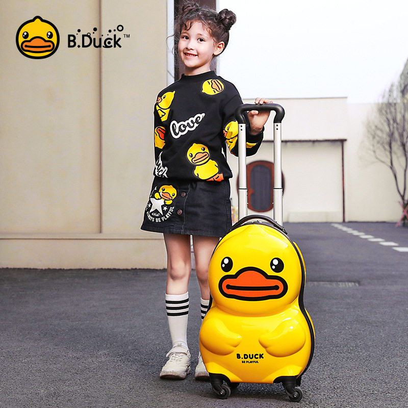 Small Yellow Duck Child Lalever Box 18 Inch Suitcase Cartoon Three-dimensional Universal Wheel male and female suitcase