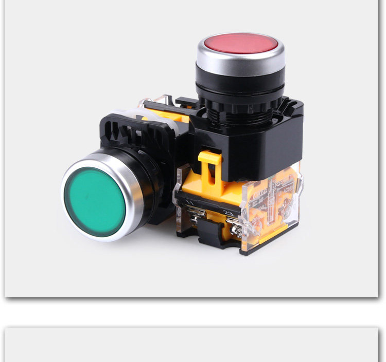 LA38-11 button switch small self-reset flat button round point switch switch opening 22MM LA38-11BN