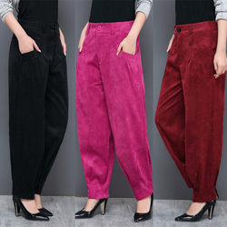 Spring and summer corduroy corduroy women's pants loose casual pants carrot pants women's trousers fashionable small feet harem pants bloomers