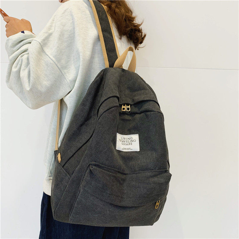 Hong Kong I TGREG solid color schoolbag female college student backpack high school Sen department vintage sense travel shoulder bag tide autumn