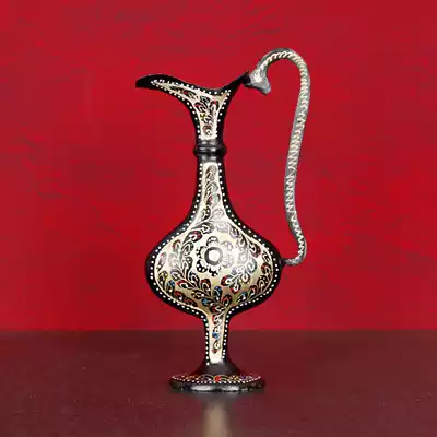 Copper Vase ornaments exquisite brass flat pot living room dining room decoration characteristic copper home desktop soft decoration