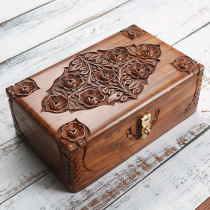 Solid wood jewelry storage box retro jewelry box wooden household jewelry box large capacity wedding birthday gift box