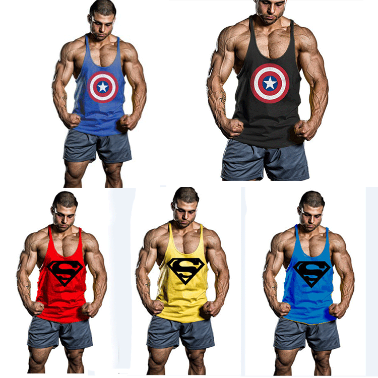 Siêu nhân thể hình vest thể dục nam tập thể dục thể thao quần áo cotton lỏng mồ hôi vest không tay áo thun xuân hè áo 3 lỗ nam