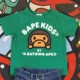 [Spot] Lemon Mom Customized Green Monkey Monkey Hot Banana Monkey T-shirt Denim Quần short Thun Eo - Quần jean