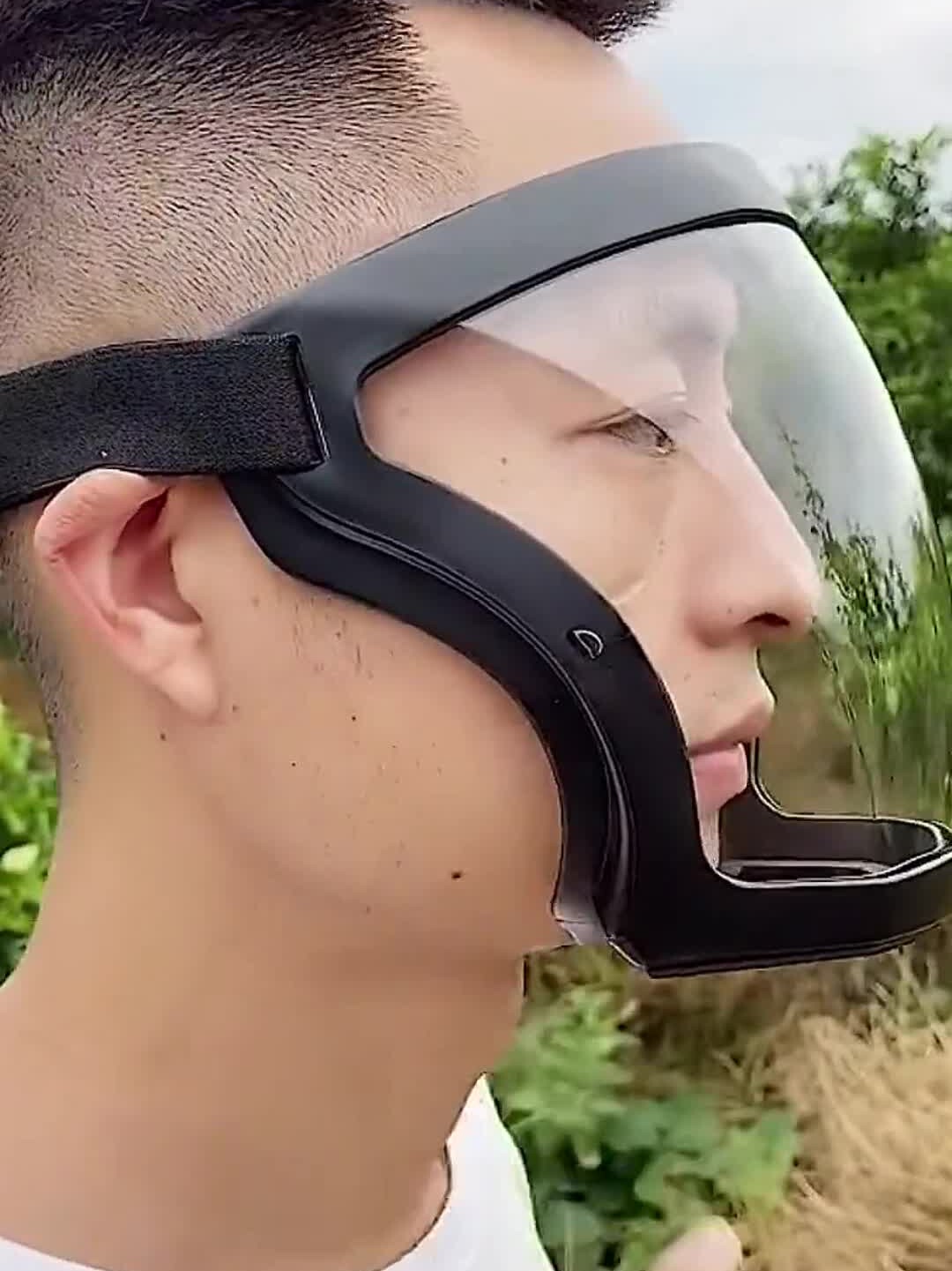 High-definition anti-fog mask face protection full face anti-gray face screen polished dust-proof oil fume splash transparent anti-pesticide artifact