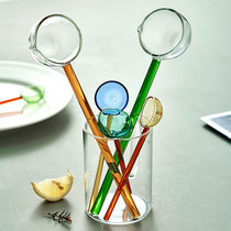 Glass oversize resistant to high temperature burn red wine Sub-tea spoons Wine Brewing Scoop for home Colour Porridge Spoon water Drift long