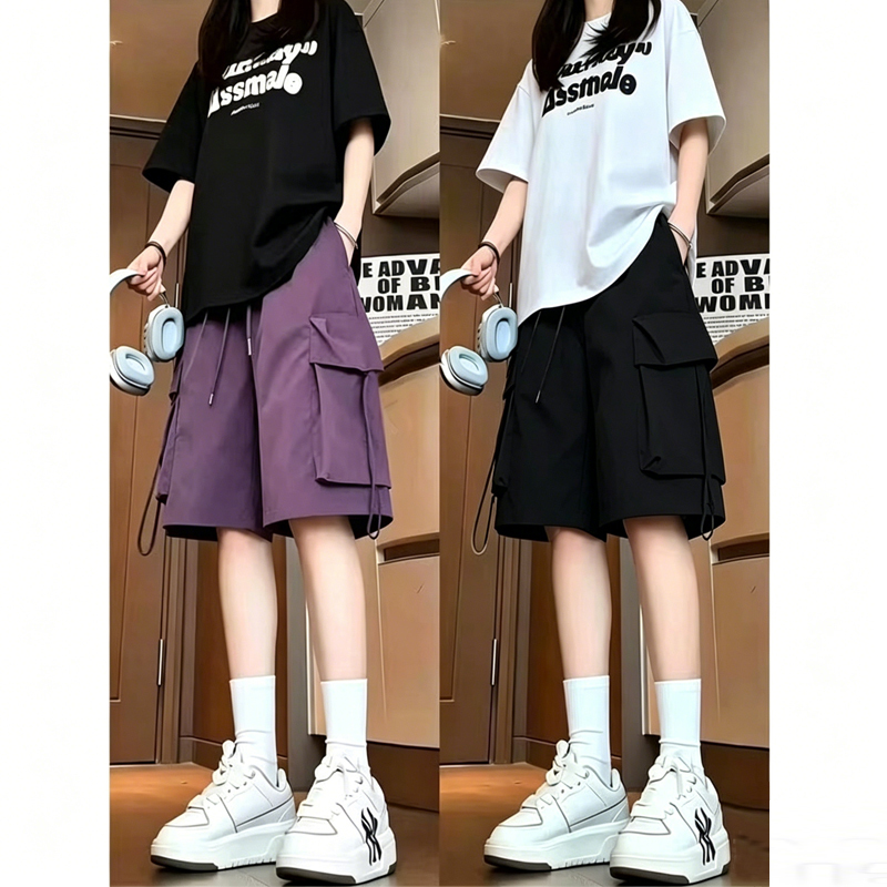 American-Style Street Sports Shorts for Men and Women, Summer Student Korean Version, Loose Slimming Cargo Shorts, Casual Fashion Pants American-Style Street Sports Shorts for Men and Women, Summer Student Korean Version, Loose Slimming Cargo Shorts, Casual Fashion Pants