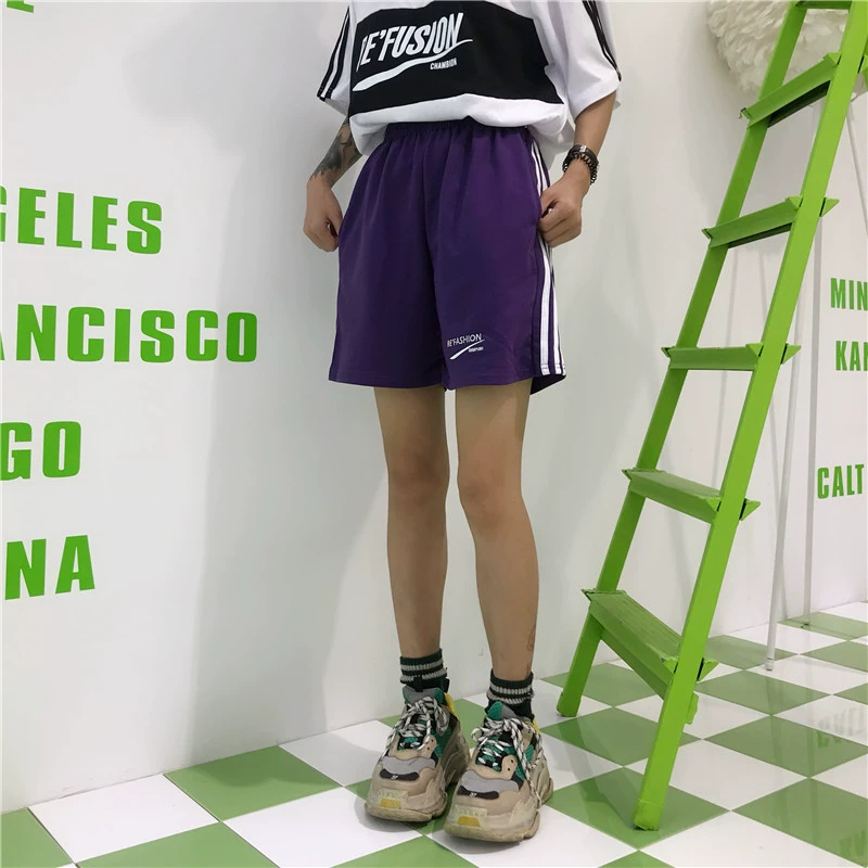 Hàn quốc ins Harajuku phong cách bf casual loose ulzzang quần short sinh viên thể thao hoang dã năm quần quần nam giới và phụ nữ