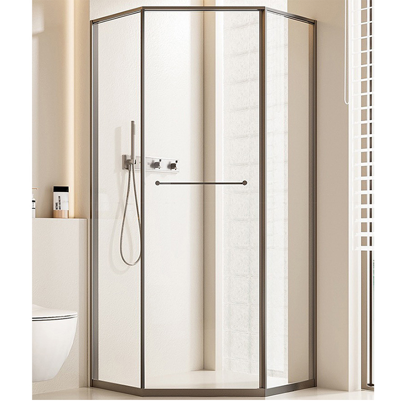 Extremely Narrow Diamond-Shaped Sliding Single-Door Shower Room Side Sliding Door for Bathroom Wet and Dry Separation in Small Apartments