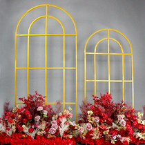 New wedding stage decoration wrought iron arch props Forest lawn wedding stage scene layout screen ornaments