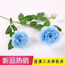 Simulation flower Three-headed foreign peony wedding rose juan flower Wedding decoration floral wedding flower arrangement Floral peony flower