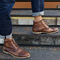 Giày da thủ công retro mới mùa thu cao triều nam giày nam Giày da Anh giản dị Martin ủng - Giay cao giày cao cổ  air jordan