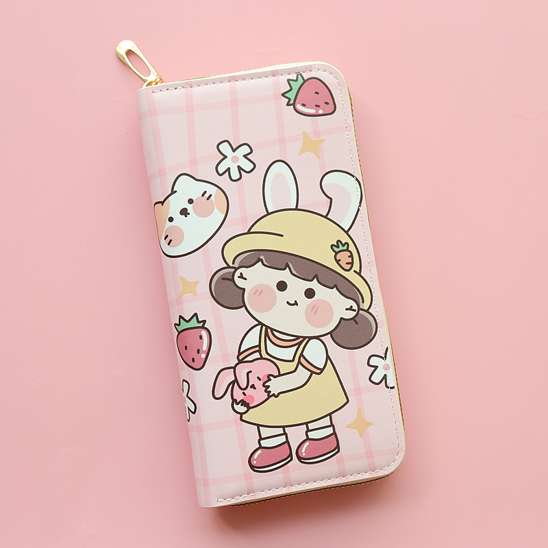 Fashionable Women's Long Wallet, Fresh Style, Zipper, Large Capacity, Phone Storage Bag, Cartoon Cute Card Holder, Clutch Bag Fashionable Women's Long Wallet, Fresh Style, Zipper, Large Capacity, Phone Storage Bag, Cartoon Cute Card Holder, Clutch Bag