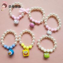 Korean new childrens bracelet environmental protection pearl bracelet fashion princess girl clothing accessories Bell birthday gift