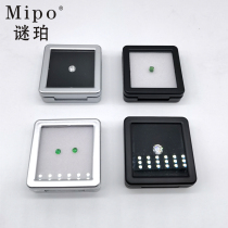 Riddle Transparent Glass Face Square Naked Diamond Beads Color Treasure Flip Box Plastic Ring to display Contained Sample Jewelry